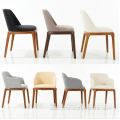 Modern PU Leather ASH Wood Leg Dining Chair